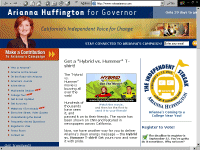 Homepage www.notearianna.com. Click to enlarge. Arianna Huffington.