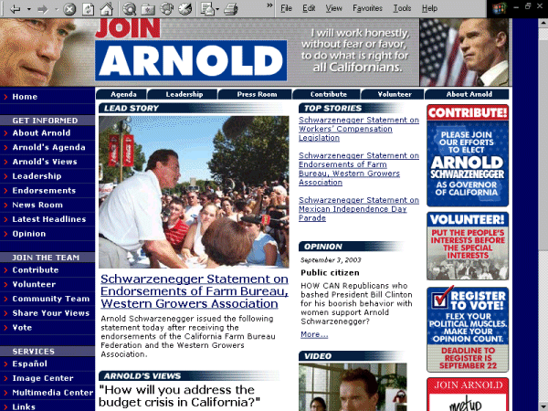 Homepage www.joinarnold.com. 